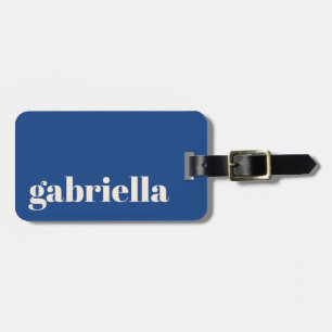 Livlig blå fet typografi Personligt namn Bagagebricka