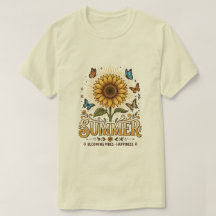 Livlig blommande sommarsolsikke med fjärilar