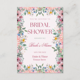 Livlig Blommig Kant Bröllopsfestinbjudan Inbjudningar