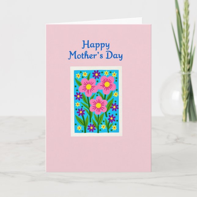 Livlig Blommig Morsdagskort Kort (Framsida)