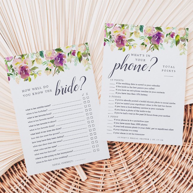 Livlig Blomning Dubbelsidigt Bröllopsduschspel (Skapare uppladdad)