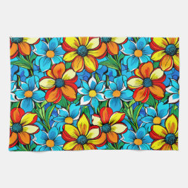 Livlig blomster  kökshandduk