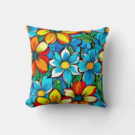 Livlig blomster  kudde