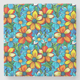 Livlig blomster  stenunderlägg