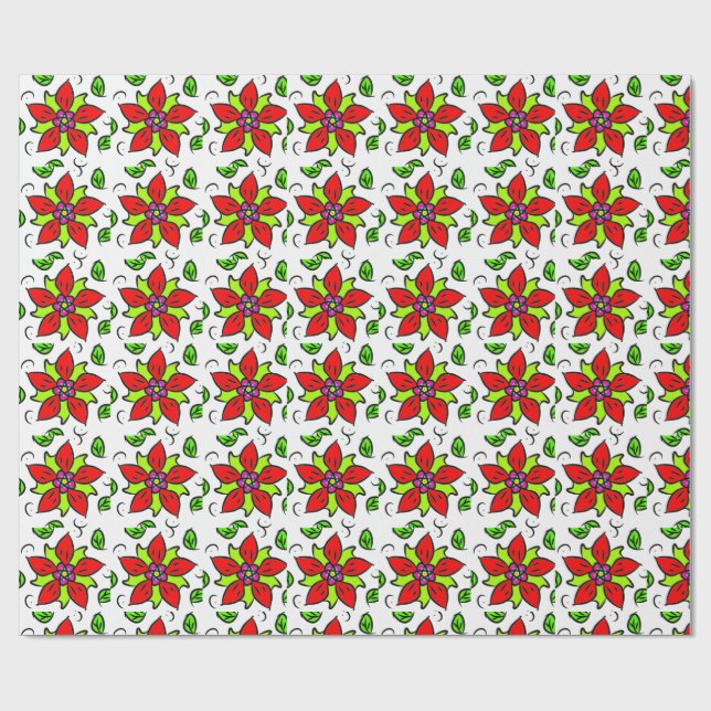 Livlig blomsterdesign presentpapper (Platt)