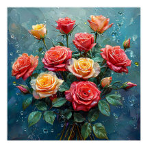 Livlig bukett av rosor