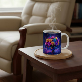 Livlig bukett kaffemugg