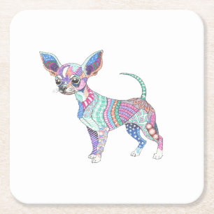 Livlig Chihuahua-pappersunderlägg Underlägg Papper Kvadrat
