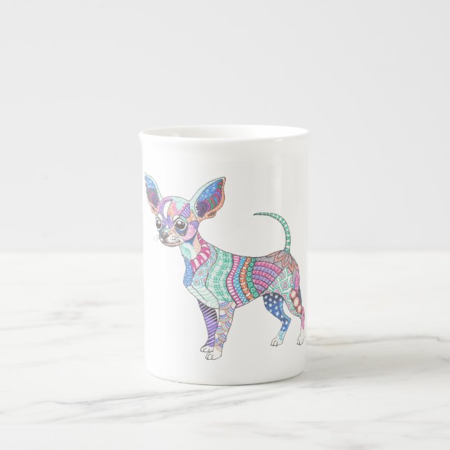Livlig Chihuahua Specialmugg Benporslin Mugg (Framsidan)
