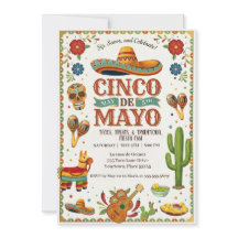 Livlig Cinco De Mayo Högtidsfest Inbjudan