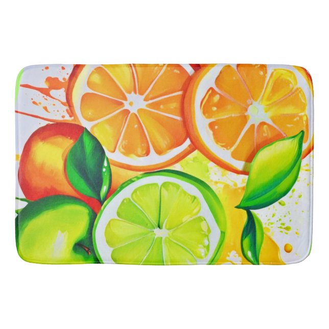 Livlig Citrus Fruktstänk Konst Badrumsmatta (Framsidan)