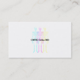 Livlig CMY Letterpress Skelett Dansar Visitkort