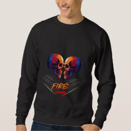 Livlig dubbelskalle Edgy grafisk herr sweatshirt
