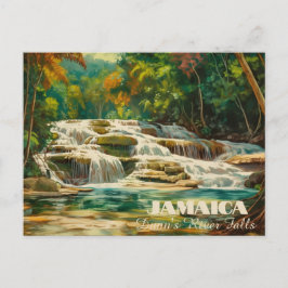 Livlig Dunn's River Falls Jamaica vykort