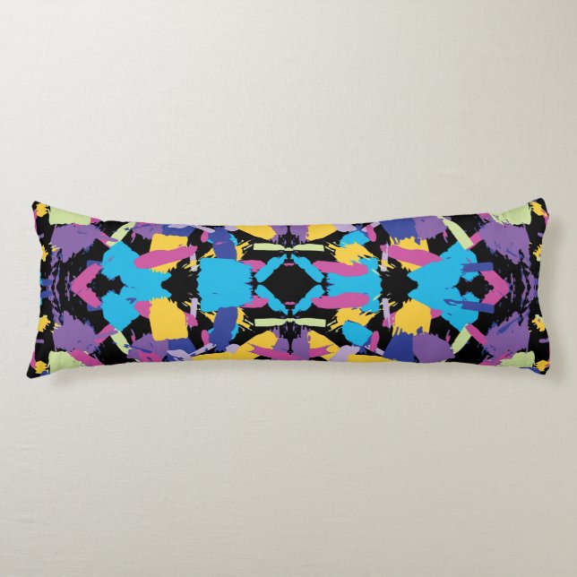 Livlig explosion: slumpmässiga färgstänk kroppskudde (Framsidan)