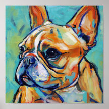 Livlig expressionist fransk bulldogg Porträtt i Po