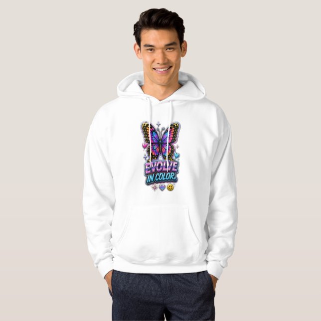 Livlig färgexplosion  hoodie (Hel framsida)