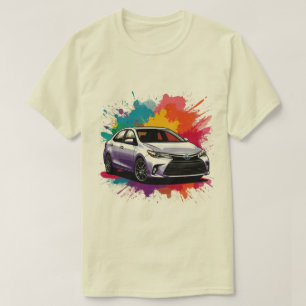Livlig färgsprutande konst för sportbil t shirt