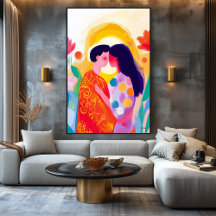 Livlig fauvistisk vision av Kyssen