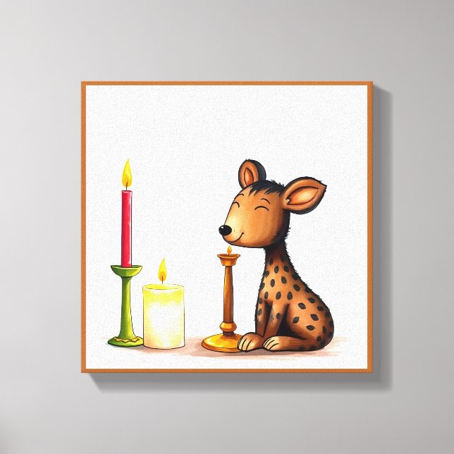 Livlig festlig Kwanzaa Vilda Djur i Förklädnad  Canvastryck (Framsida)