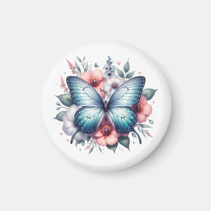 Livlig fjärilsblomsterbukett Art-96283 Magnet