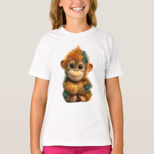 Livlig flerfärgad babymonkey för barn t shirt