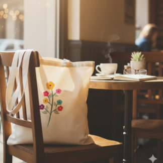 Livlig flervärgad vildblomsgren stor shoppingväska tygkasse