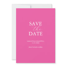 Livlig Fuchsia Rosa Save The Date-inbjudan
