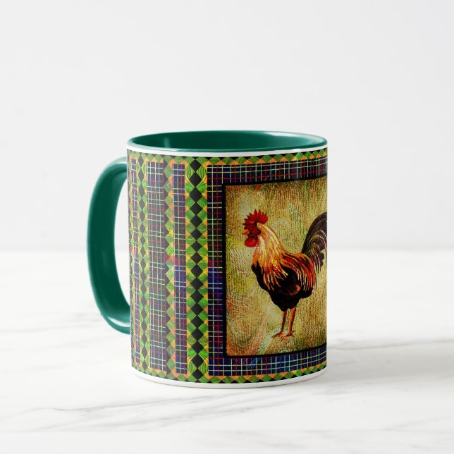 Livlig gårdstupp mugg (Framsida vänster)