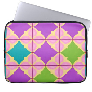 🌈 Livlig geometrisk abstrakt blockkonst stil 💻✨ Laptop Fodral