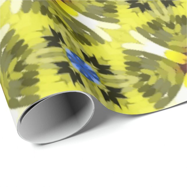 livlig geometrisk mönster i gult, grönt, blått  presentpapper (Skapare uppladdad)