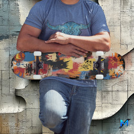 Livlig graffitiinspirerad med djärv abstrakt konst mini skateboard bräda 18,5 cm