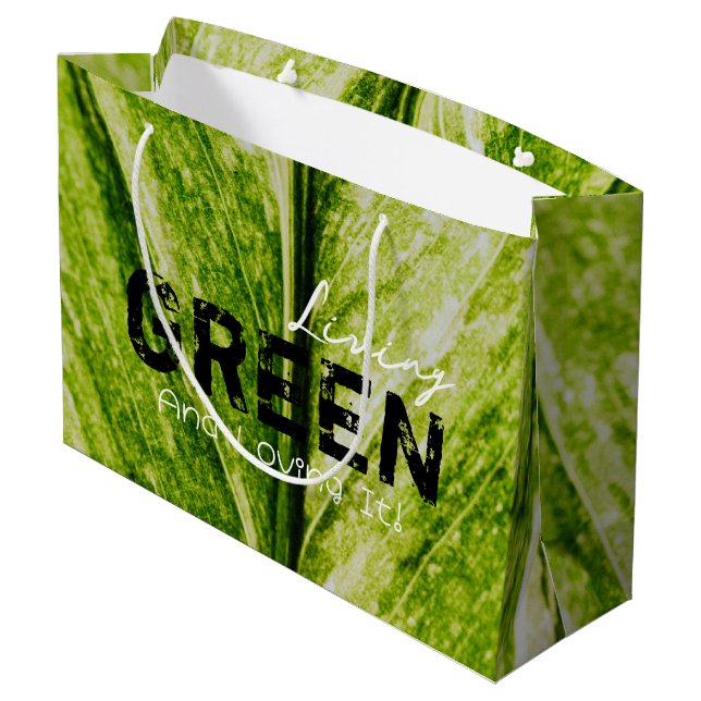 Livlig Grönt Eco-Friendly Large Gift Bag (Baksidan Vinklad)