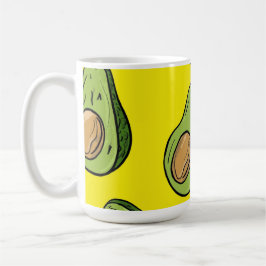 Livlig Gul Fruktillustration - Whimsisk Kaffemugg