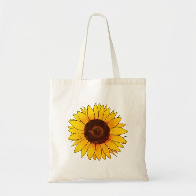 Livlig gul solblomma blomning tygkasse (Framsidan)