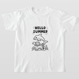 Livlig Hej Sommar | Färgglada Havsdjur T Shirt