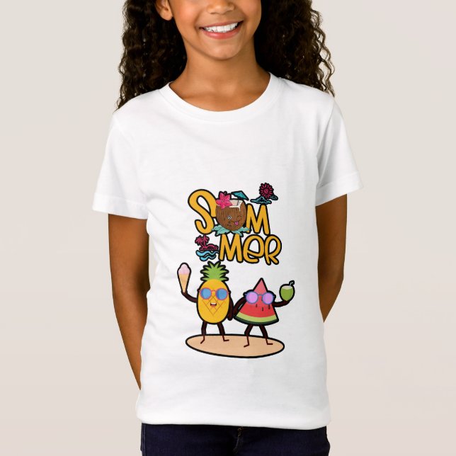 Livlig Hej Sommar | Färgrika Havsdjur T Shirt (Framsida)