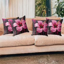 Livlig Hibiskusstänk Kudde