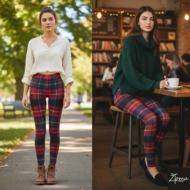 Livlig Högtidlig Tartan Leggings (Skapare uppladdad)