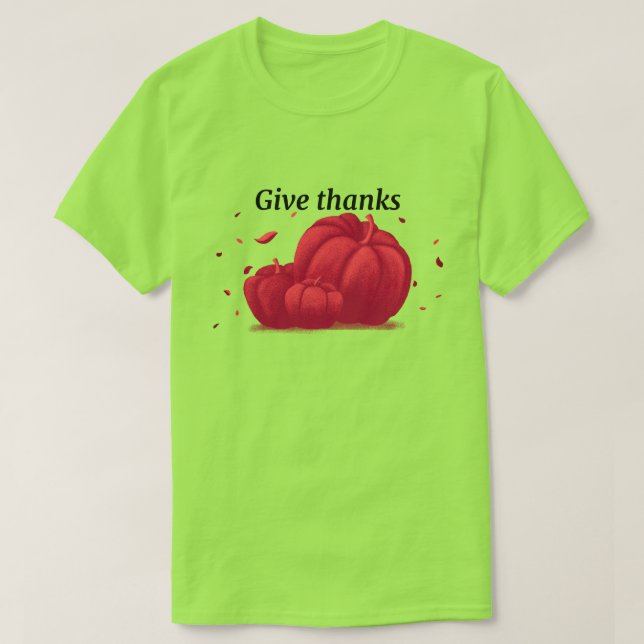 Livlig Höst Ge Tack T Shirt (Design framsida)