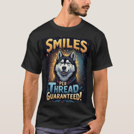 Livlig Husky Med Djärv Typografi T Shirt