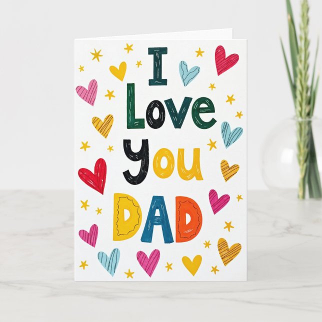 Livlig Jag älskar dig pappa-kort Kort (Framsida)