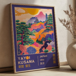 Livlig Japansk Landskapsutställning Yayoi Kusama Poster
