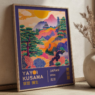 Livlig Japansk Landskapsutställning Yayoi Kusama Poster