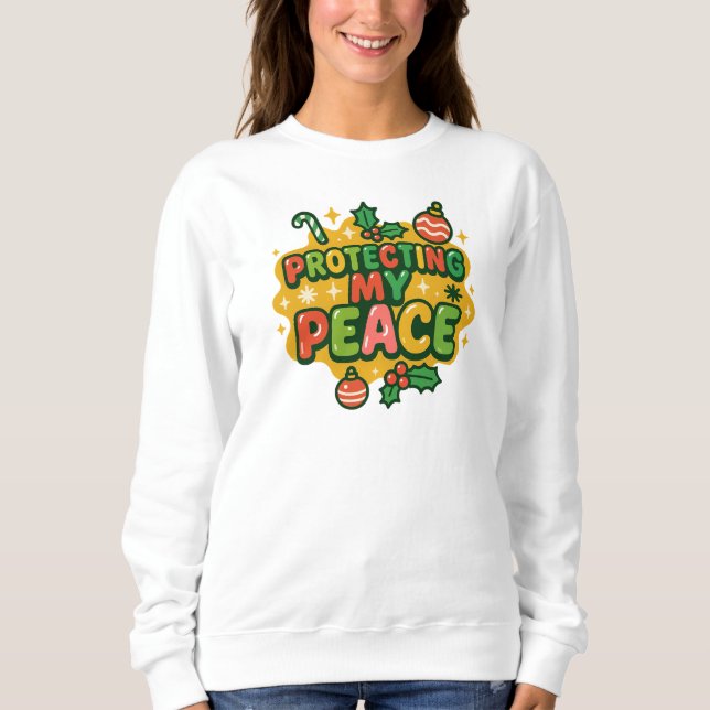 Livlig jul “Skyddar Min Frid” Tro Desi T Shirt (Framsida)