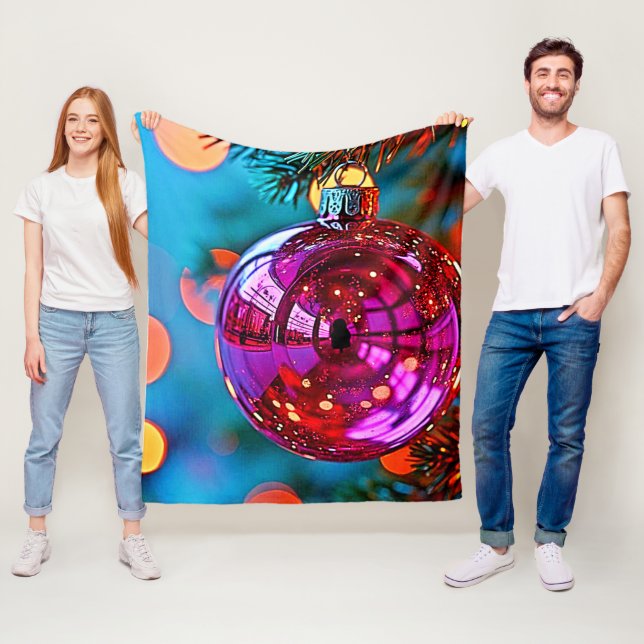 Livlig julgransprydnad med gnistrande design fleecefilt (På plats)