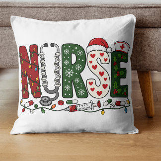 Livlig julsköterska Festiv medicinsk design Kudde