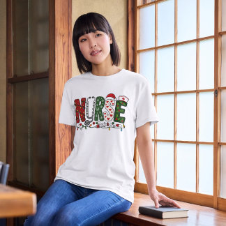 Livlig julsköterska Festiv medicinsk design T Shirt