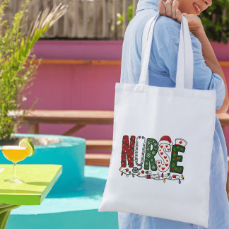 Livlig julsköterska Festiv medicinsk design Tygkasse