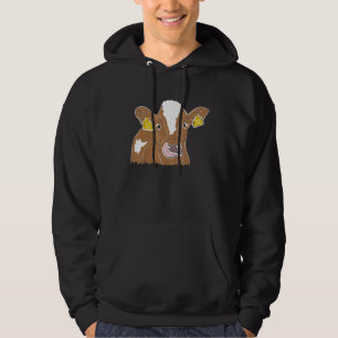 Livlig ko illustration hoodie